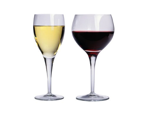 Бокалы для красного вина и бокалы для белого вина