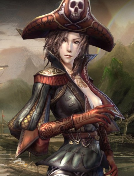 Character cleavage earrings fantasy female hat human pirate score:0