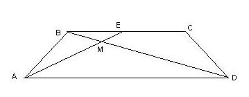 Точка м середина боковой стороны. В трапеции ABCD BC ad 1 2. В трапеции АБСД БС ад 1 2 е середина боковой стороны.