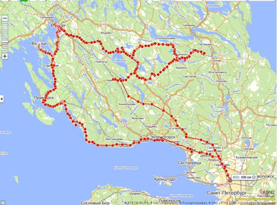 Карта веломаршрутов спб и ленинградской области