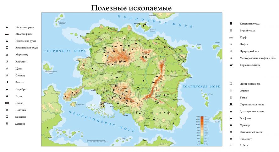 Карта полезных ископаемых франции