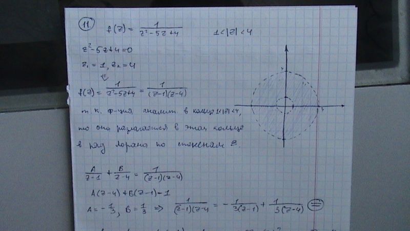 Найдите f 4. Ряд Лорана (1/((z+1)*(z-2)). Разложить функцию в ряд Лорана в области в кольце. Разложить в ряд Лорана 1/z^2.