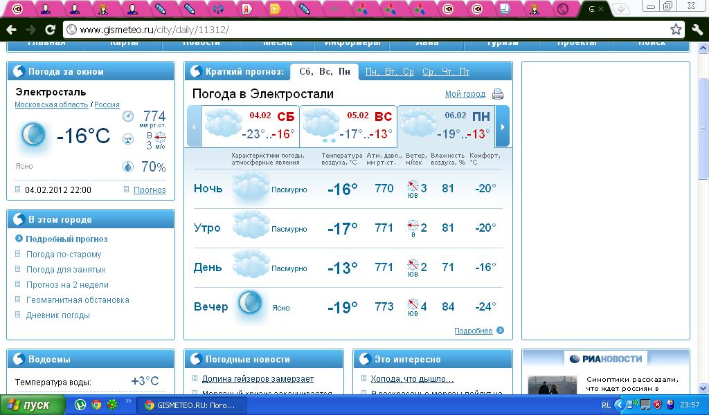 Прогноз погоды в электростали на сегодня карта