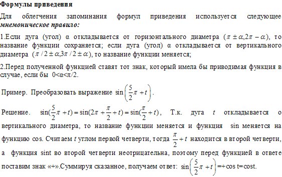 Приведенные функции. Формулы приведения правило для запоминания. Формулы запоминания формул приведения. Мнемоническое правило для запоминания формул приведения. Формулы приведения правила для запоминания формул приведения.